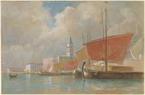 Navires le long du Molo à Venise