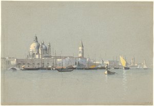 Vue à travers le canal de la Giudecca vers la Salute et le Campanile de San Marco - William Stanley Haseltine