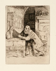 Montaigne et le chat. Illustration d