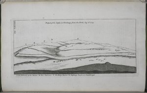 Stonehenge, un temple restauré pour les druides britanniques : Vue du Cursus et de Stonehenge, depuis le nord - William Stukeley