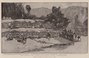 Le camp des Gordon Highlanders pendant un bombardement