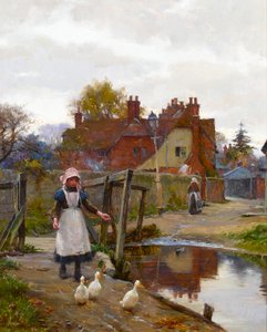 Ramener les canards par le vieux pont, Abingdon - William Teulon Blandford Fletcher