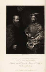 Portrait de Sebastiano del Piombo, peintre italien de la Haute Renaissance et des débuts du maniérisme, vers 1485-1547, avec le cardinal Ippolito de