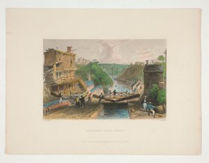 Lockport, canal Érié, illustration pour Nathaniel Parker Willis - William Tombleson