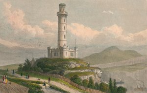 Monument de Nelson, Calton Hill, Édimbourg, vers 1830