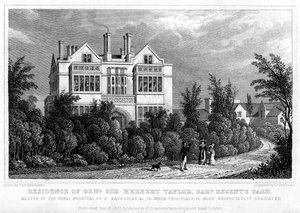 Résidence du général Sir Herbert Taylor, baronnet, Regents Park, Londres, 1827 - William Tombleson