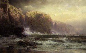 Les vagues déferlantes sur le récif - William Trost Richards