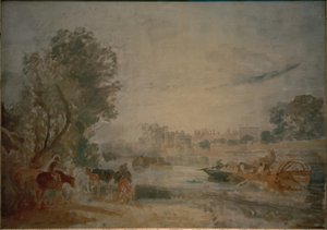 Hampton Court, vu de la Tamise - Joseph Mallord William Turner