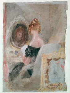 Intérieur à Petwoath House: Femme devant le miroir - Joseph Mallord William Turner