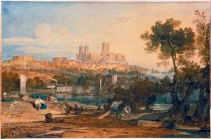 Cathédrale de Lincoln depuis les Holmes, Brayford - Joseph Mallord William Turner