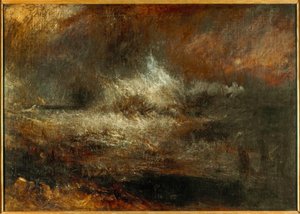 Mer orageuse avec épave en flammes - Joseph Mallord William Turner