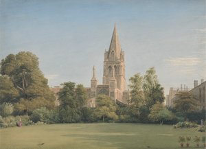 Vue depuis le jardin du doyen, Christ Church, Oxford - William Turner of Oxford