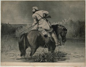 Le dernier coup des trappeurs (litho) - William Tylee Ranney