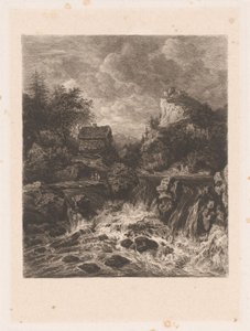 Paysage avec une cascade