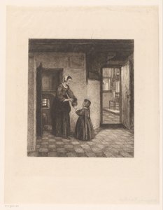 Femme avec un enfant dans une cave - William Unger