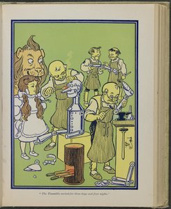 "Le ferblantier a travaillé pendant trois jours et quatre nuits", illustration tirée du "Merveilleux Magicien d
