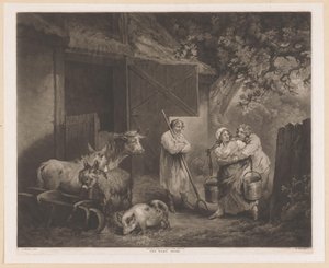 La laitière et deux valets de ferme près d