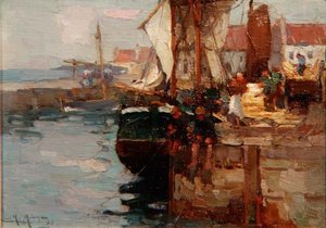 Pêche sur le quai - William Watt Milne