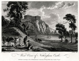 Vue ouest du château de Nottingham, Nottinghamshire, 1776