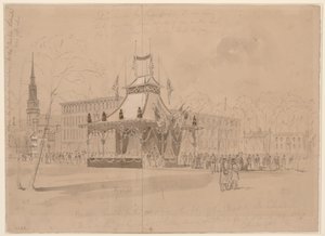 Bâtiment érigé pour la réception du corps du président à Cleveland LCCN2004661243
