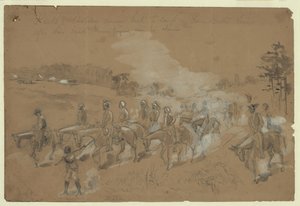 La cavalerie de Kautz revenant au camp dans les lignes du général Butler après leur raid - William Waud