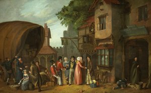 Scène devant une auberge, peut-être à Congresbury, Somerset, c.1824 - William West