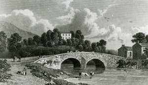 Greta Hall et le pont de Keswick, gravé par E. Francis, 1842