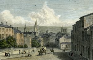 Newcastle depuis Westgate Hill, gravé par Edward Finden, 1830