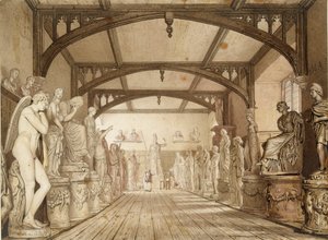 La galerie de sculptures dans les salles d