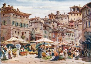 Pérouse. La Piazza Garibaldi - William Wiehe Collins