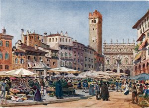 Vérone. La place du marché - William Wiehe Collins