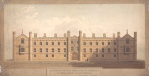 Élévation de la façade ouest du nouveau quadrilatère du Corpus Christi College, Cambridge