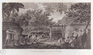 Sacrifice humain à Tahiti dans le Pacifique Sud, vers 1773 - William Woollett