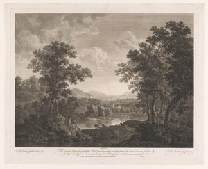 Paysage avec bergers et bétail près d