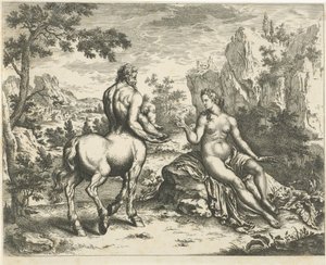 Ocyrhoë prédit le destin de Chiron et Asclépios - William Young Ottley