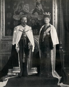 Le roi George V et la reine Mary à leur première ouverture du Parlement, 6 février 1911, 1951 - William and Daniel Downey