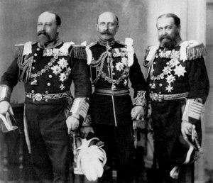 Le Prince de Galles et ses frères au mariage du Duc d