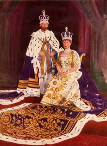 Leurs Majestés le roi George V et la reine Mary en robes de couronnement, 1911, 1951