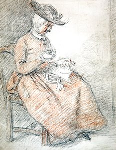 Femme assise cousant - William of Bath Hoare