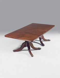Table à manger à deux piédestaux Regency irlandaise - Williams and Gibton (attr. to) Mack
