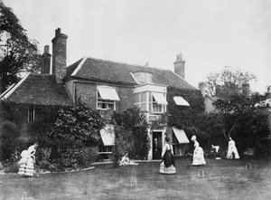 Croquet sur la pelouse à Elm Lodge, Streatley, vers 1870 - Willoughby Wallace Hooper