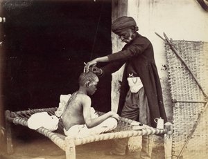 Barbier indien, années 1860 - Willoughby Wallace Hooper