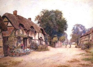 Bavardage, la rue du village - Wilmot R.W.S. Pilsbury