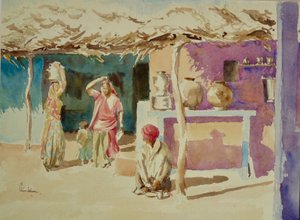 Intérieur du village brahmane (2) - Wilson Clive