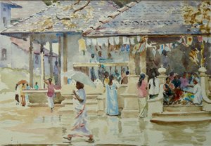 Visite du temple entre les averses