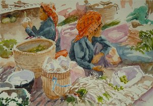938 Marché de Nampan, en attente de clients - Wilson Clive