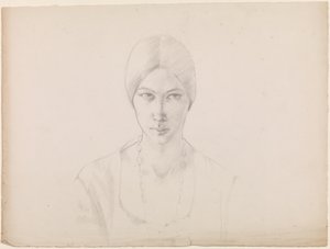 Autoportrait (crayon sur papier) - Winifred Knights