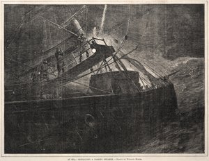 En mer, signalant un vapeur passant, 1871 - Winslow Homer
