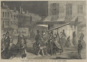 Scène de rue du soir à Boston, au coin des rues Court et Brattle - Winslow Homer