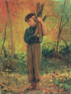 Garçon tenant des bûches - Winslow Homer